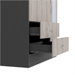Atlin Designs Modern Wood Mirrored Armoire in Black Wenge/Light Oak