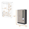 Atlin Designs Modern Wood Mirrored Armoire in Black Wenge/Light Oak