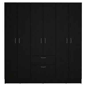 atlin designs modern 6-door wood bedroom armoire in black wenge