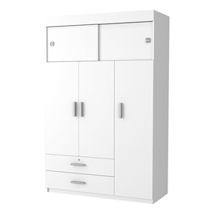 atlin designs 2-door modern wood spacious bedroom armoire in white