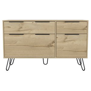 atlin designs modern metal dresser with 4-drawers in light oak