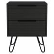 Atlin Designs Modern Metal Bedroom Nightstand with 2-Drawer in Black
