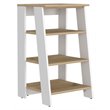 Atlin Designs Modern Wood Linen Cabinet with 4-Shelf in Light Oak/White