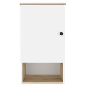 atlin designs modern wood bathroom medicine cabinet in light oak/white