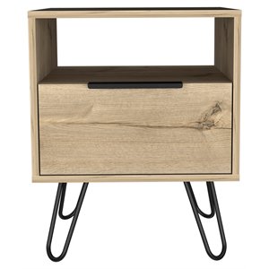 atlin designs modern metal night stand with two shelves