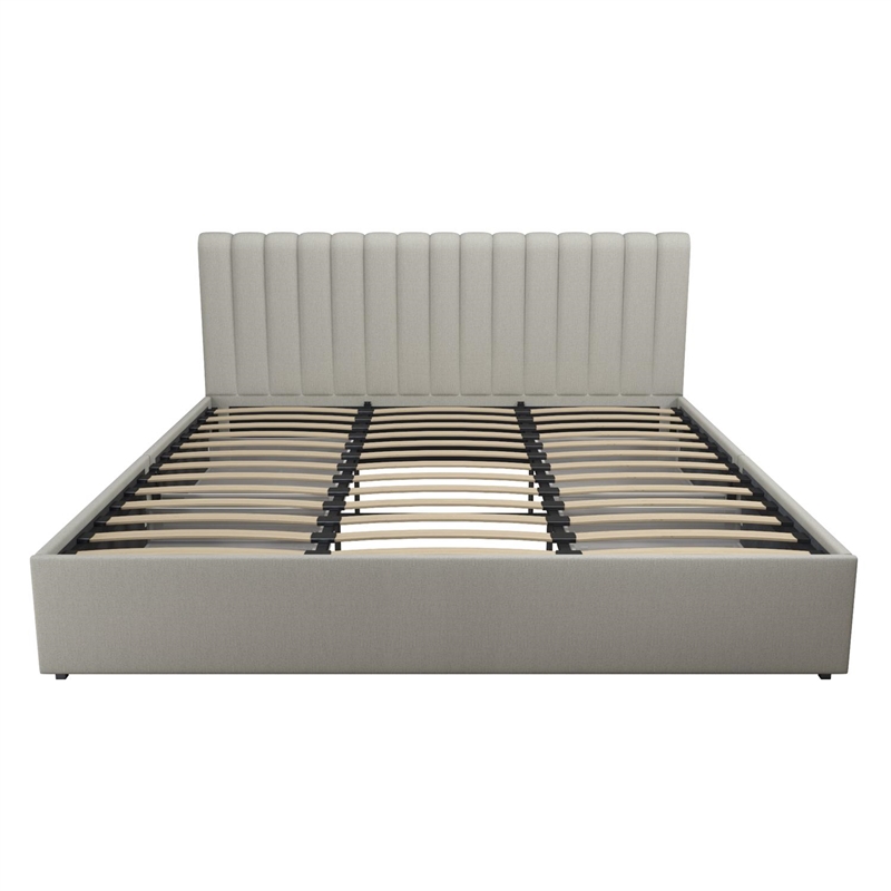Atlin Designs Modern Upholstered King Bed with Storage Drawers