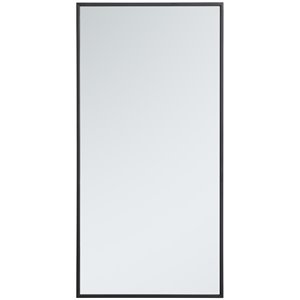 Atlin Designs Modern 36&quot x 18&quot Contemporary Metal Frame Mirror in Black