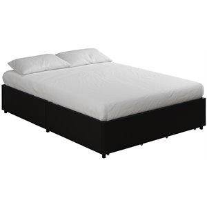 atlin designs modern platform bed with storage drawers queen size in black