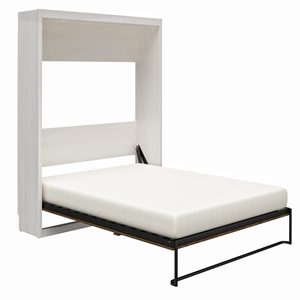 atlin designs modern queen wall bed with memory foam mattress in ivory oak