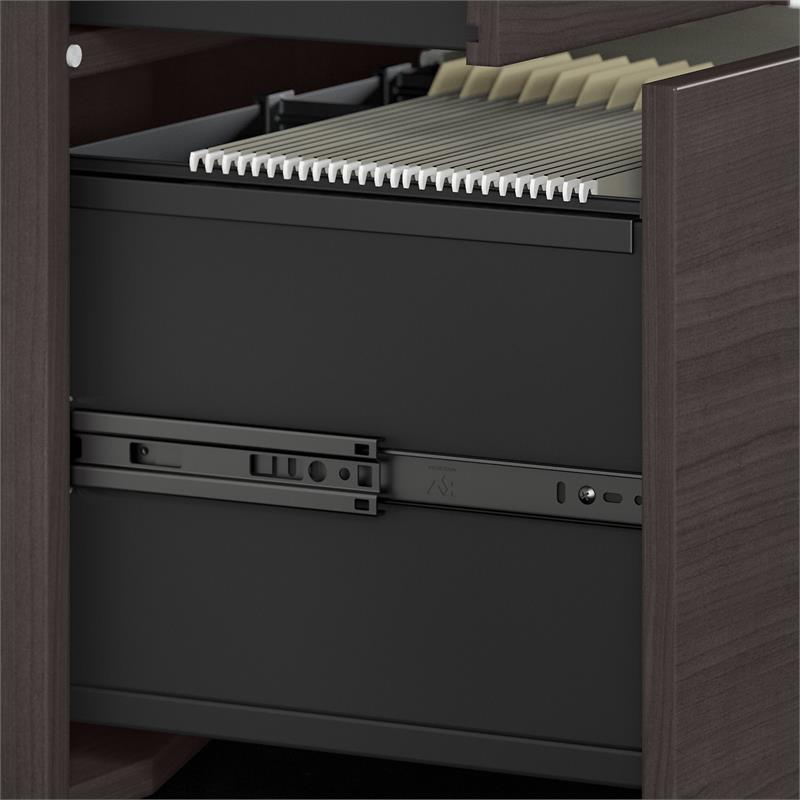 Atlin Designs Modern Office Storage Cabinet with Drawers in Storm Gray