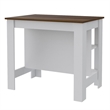 Atlin Designs Modern Engineered Wood Kitchen Island in White/Walnut