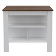 Atlin Designs Modern Engineered Wood Kitchen Island in White/Walnut