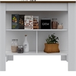 Atlin Designs Modern Engineered Wood Kitchen Island in White/Walnut