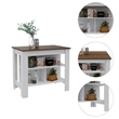 Atlin Designs Modern Engineered Wood Kitchen Island in White/Walnut
