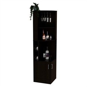 atlin designs modern corner bar cabinet in black