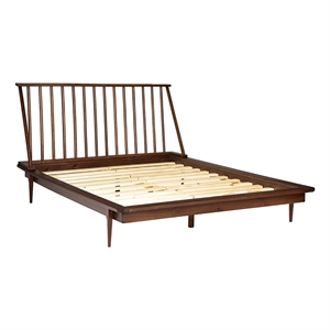 Atlin Designs Modern Wood Queen Spindle Platform Bed in Brown