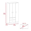 Atlin Designs Three-Door Modern Engineered Wood Bedroom Armoire in Walnut Gray