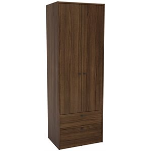 atlin designs contemporary wood 2-door and 2-drawer wardrobe in dark brown
