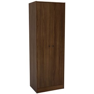 atlin designs contemporary wood 2-door bedroom wardrobe in dark brown