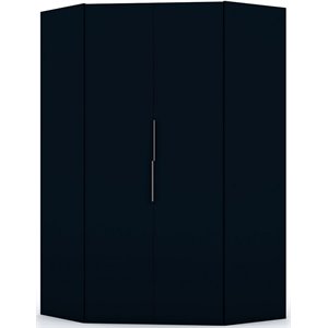 atlin designs contemporary corner wood wardrobe in midnight blue