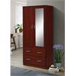 Atlin Designs Contemporary Wood 2-Door and 2-Drawer Armoire in Mahogany