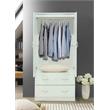 Atlin Designs Contemporary Wood 2-Door and 2-Drawer Armoire in White