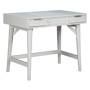 atlin designs contemporary white pearl wood bedroom vanity in white