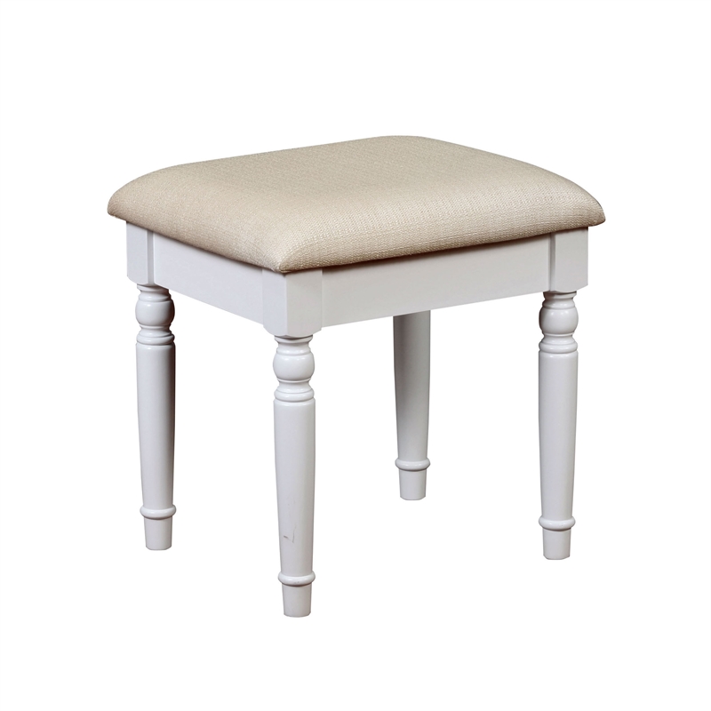 Atlin Designs Contemporary Style Wood 3-Piece Vanity Set in White