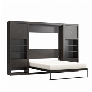 atlin designs contemporary full wall bed cabinet bundle in espresso