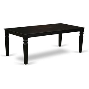 Atlin Designs 42&quot Rectangular Wood Dining Table in Black