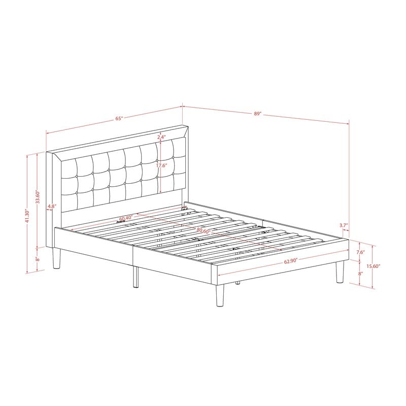 Atlin Designs 3-piece Wood Platform Bedroom Set in Denim Blue