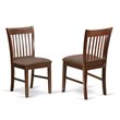 Atlin Designs Antique 3-piece Dining Set w/ Linen Fabric Seat in Mahogany