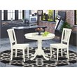 Atlin Designs Antique 3-piece Asian Hardwood Dining Set in Linen White