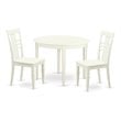 Atlin Designs 3-piece Wood Dining Table and Chairs in Linen White