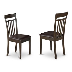 atlin designs leather dining chair in cappuccino (set of 2)