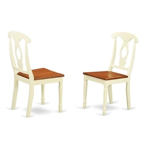Atlin Designs 10&quot Wood Dining Chairs in Cream/Cherry (Set of 2)