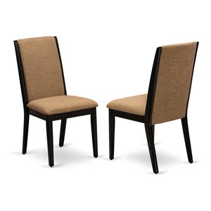 Atlin Designs 39&quot Fabric Dining Chairs in Black/Brown (Set of 2)