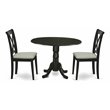 Atlin Designs Wood Dining Set with Linen Fabric Seat in Black