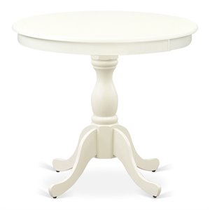 atlin designs antique wood dining table with pedestal legs in white