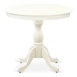 Atlin Designs Antique Wood Dining Table with Pedestal Legs in White