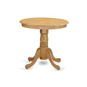Atlin Designs Round Rubber Wood Dining Table in Oak