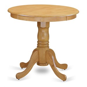 atlin designs round rubber wood dining table in oak