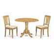 Atlin Designs Wood Dining Set with Fabric Seat in Oak
