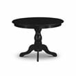 Atlin Designs Wood Dining Table with Pedestal Legs in Black