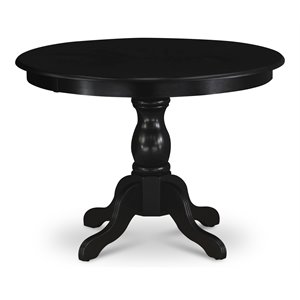 atlin designs wood dining table with pedestal legs in black