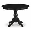 Atlin Designs Wood Dining Table with Pedestal Legs in Black