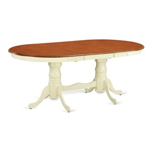 Atlin Designs Wood Butterfly Leaf Dining Table in Cream/Cherry
