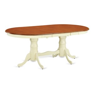 atlin designs wood butterfly leaf dining table in cream/cherry