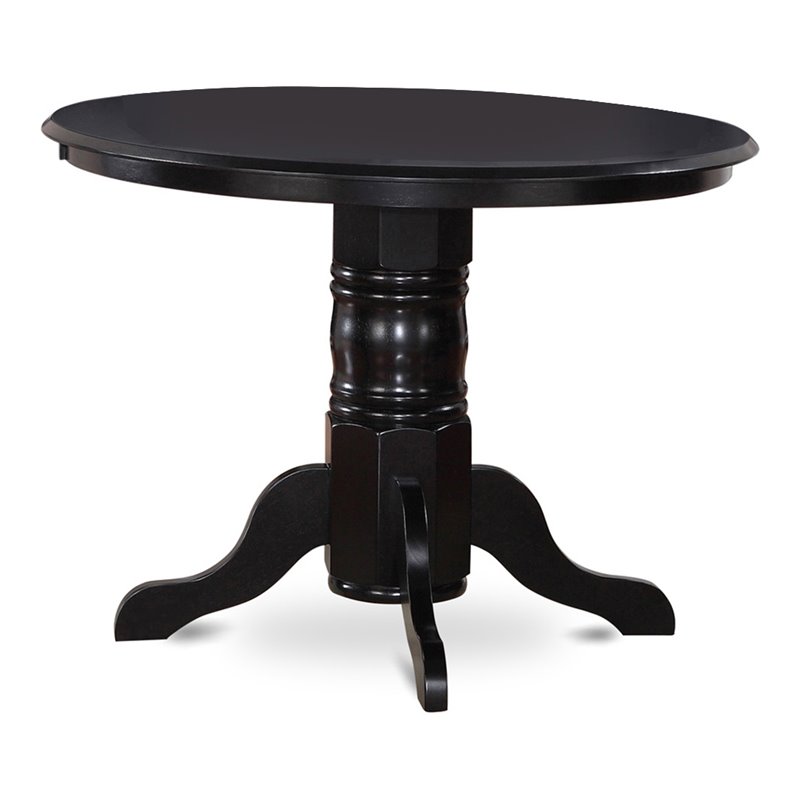 Atlin Designs Round Wood Dining Table in Black/Cherry