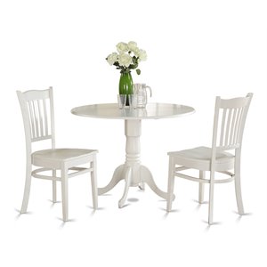 Atlin Designs 3-piece Dining Set with Slatted Back Chairs in White